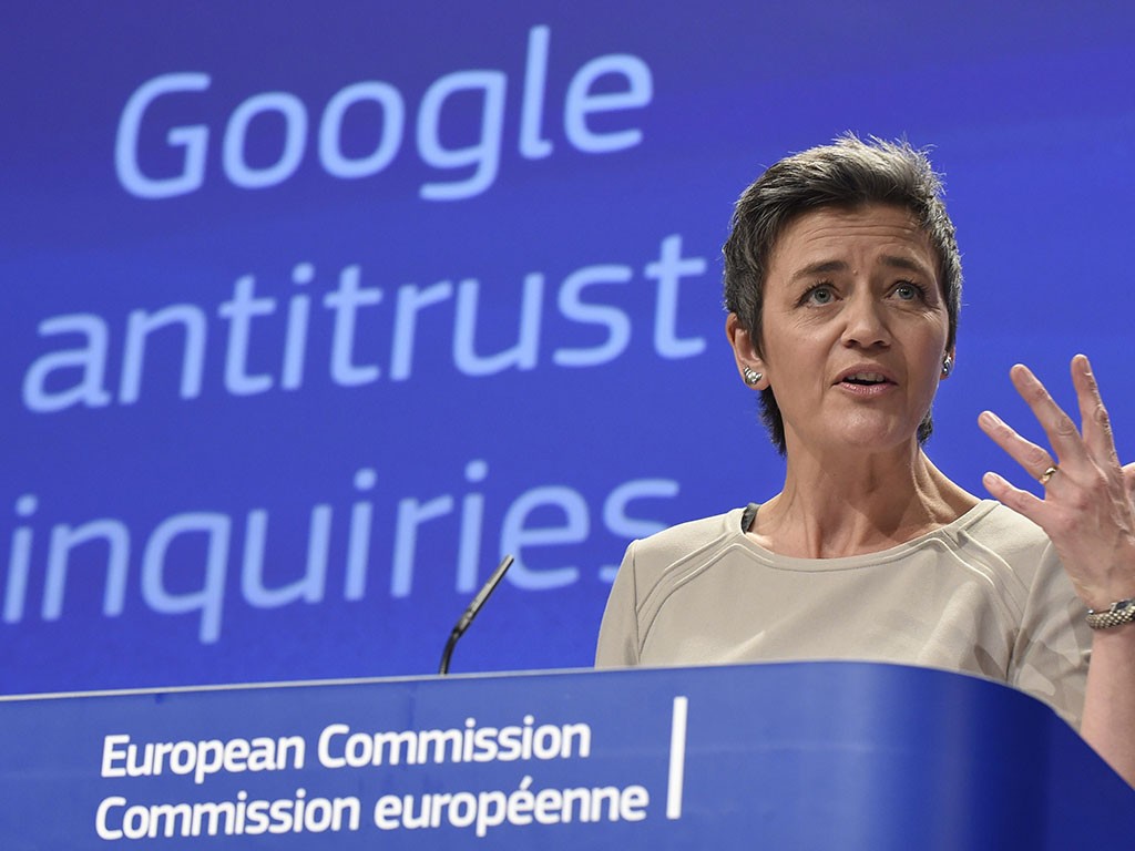 European Commissioner for Competition Margrethe Vestager speaks about the anti-trust charges levelled at tech giant Google